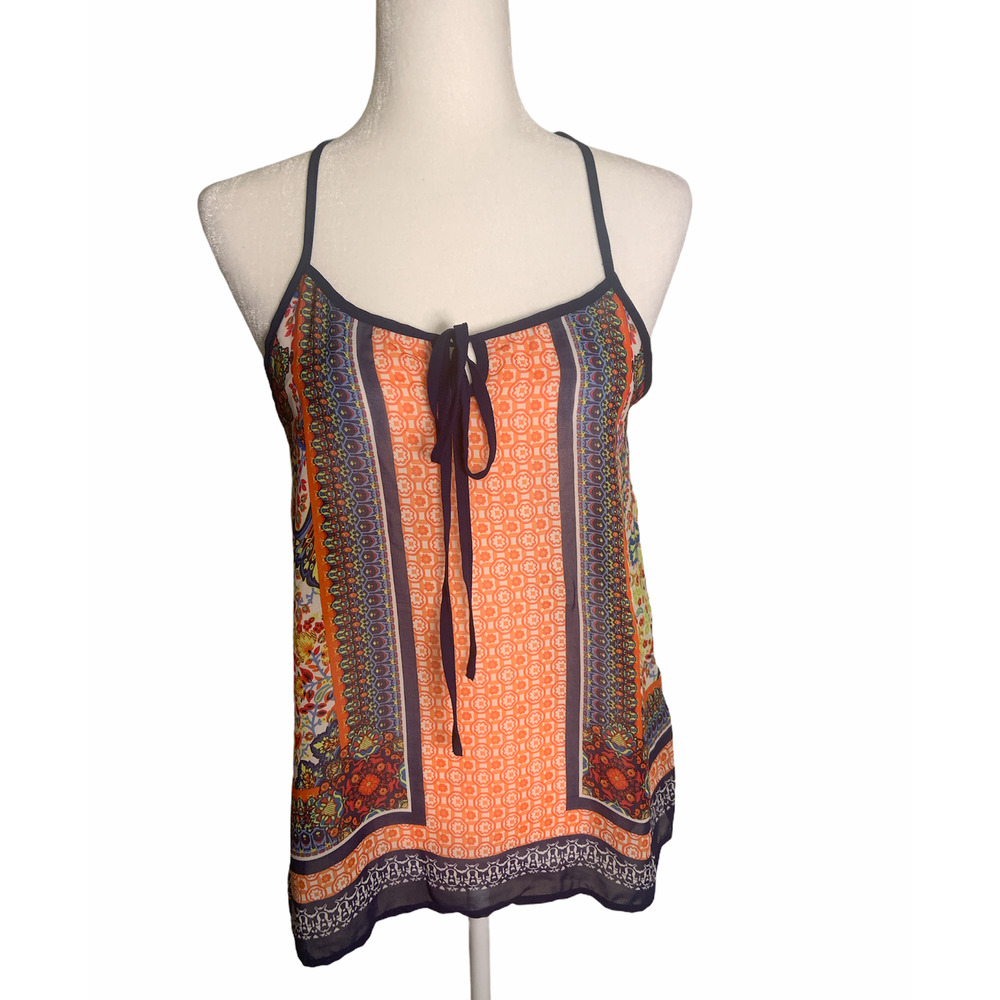 Handkerchief Pattern Sheer Tank Top